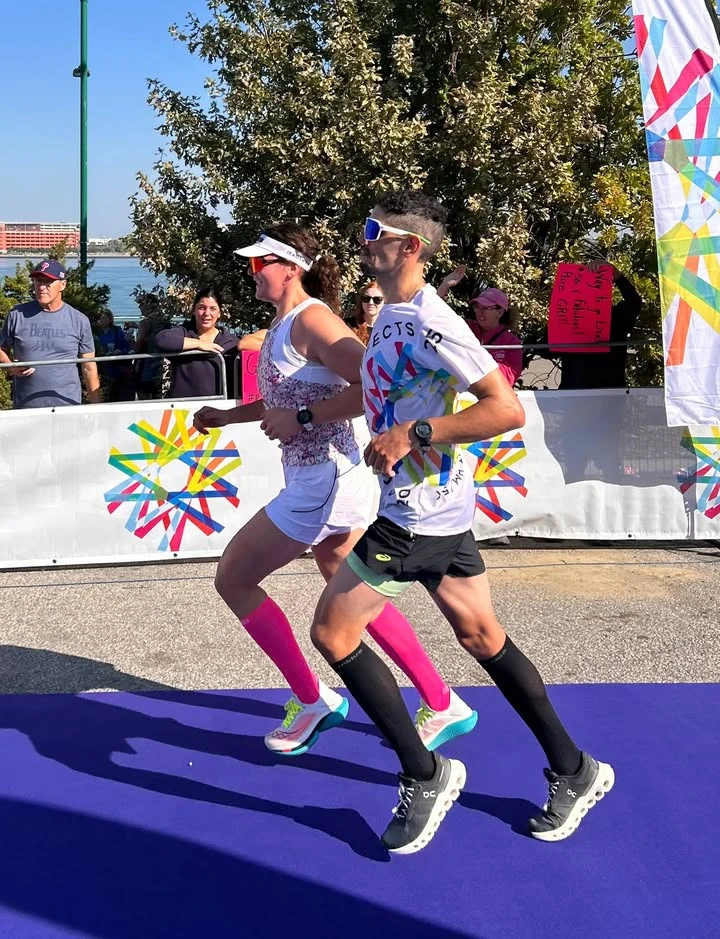 Runners taking part in an outdoor race